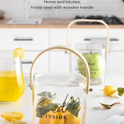 گلدان و یخدان ویونا گرد دسته چوبی