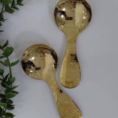 قاشق دسر گرد طلایی bs617