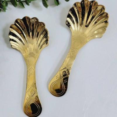 قاشق دسر صدفی طلایی bs616