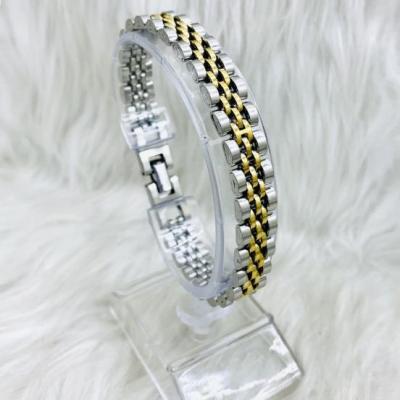 دستبند استیل رولکس دورنگ