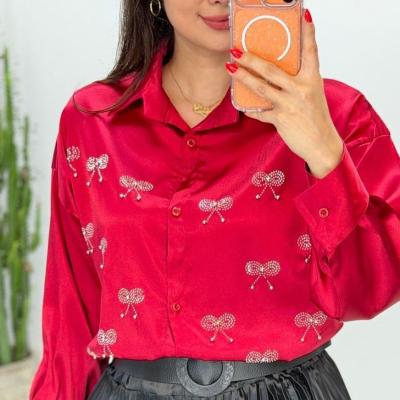 شومیز یلدایی نگینی ساتن