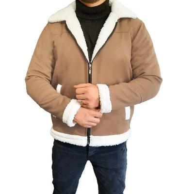 کت بوفالو مردانه جنس مخمل فوتر داخل تدی کرمی