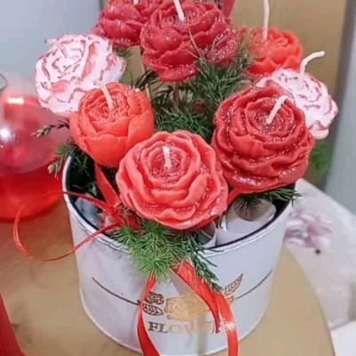 شمع دست ساز گلدان رز