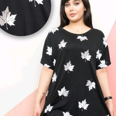 تیشرت زنانه طرح برگ