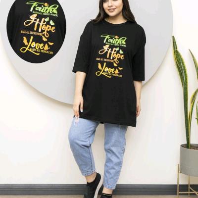 تیشرت لانگ چاپی نخ پنبه