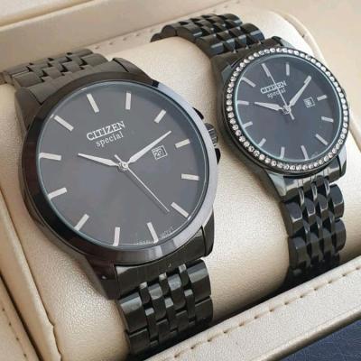 ساعت ست سیتیزن مردانه و زنانه بند استیل مشکی