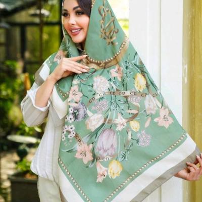 روسری مجلسی ابریشم توییل، قواره 130، کد V411