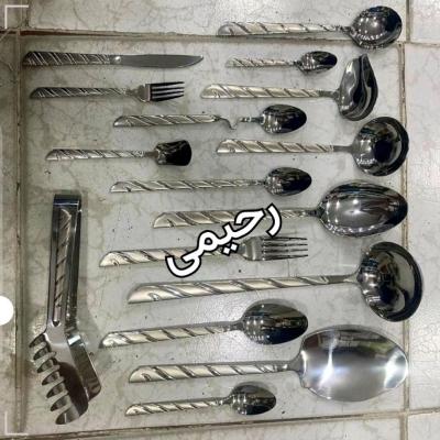 سرویس قاشق و چنگال 24 نفره 144 پارچه بیزانس مدل پرچمی ضخیم طرح 3بعدی-153707