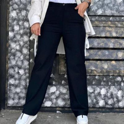 شلوار نیم بگ کتان کش-158686