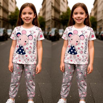 تیشرت و شلوار اسپان لاکرا دخترانه موشی