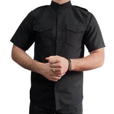 پیراهن دیپلمات مردانه یقه ایستاده مشکی