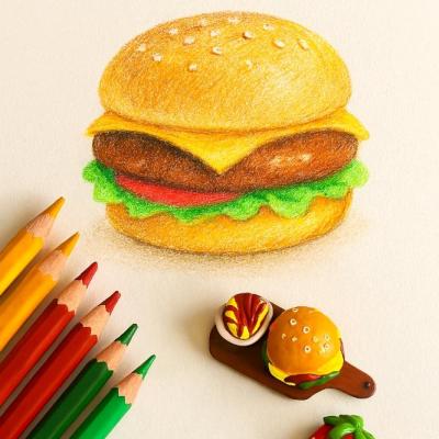 مگنت همبرگر و سیب زمینی