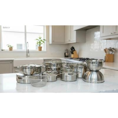 سرویس قابلمه 17پارچه استیل عرشیا مدلSS339-3642