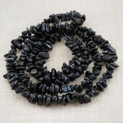 ریسه سنگ ابسیدین سیاه شکسته (طول ریسه 40 سانتیمتر است)-158601