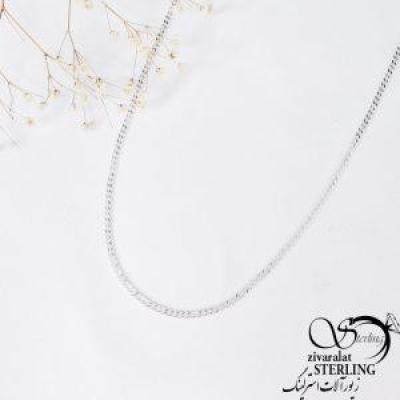 زنجیر (گردنبند) کارتیر تخت نقره مردانه با نقره ایتالیا کد 11117