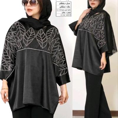 تونیک مانتویی سایز بزرگ ساتنlx مدل رخشان