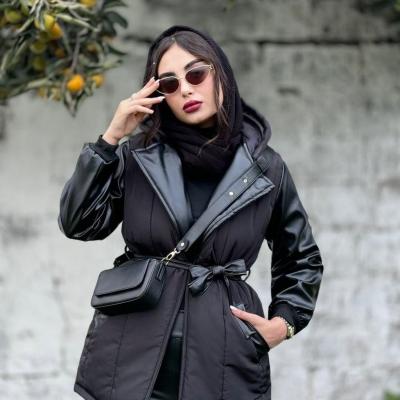 کاپشن مموری ضد آب و چرم تیرکمونی مدل شقایق - کد 406