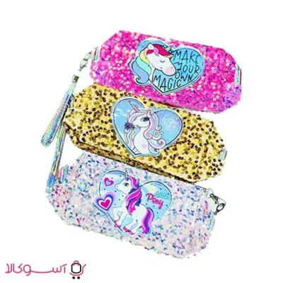کیف آرایشی طرح یونیکورن پولکی (یک عدد)