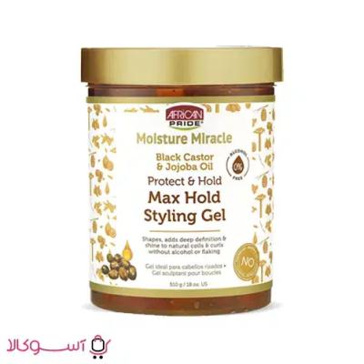 ژل حالت دهنده قوی مو افریکن پراید مدل jojoba oil وزن 510 گرم