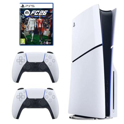 کنسول بازی سونی مدل PlayStation 5 Slim ریجن اروپا سری 2016A نسخه دیسک‌خور ظرفیت یک ترابایت به همراه دسته اضافی و بازی EA SPORTS FC 26
