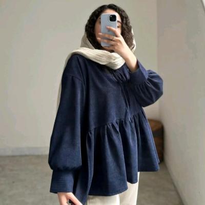 شومیز پاییزه زنانه جنس مخمل کبریتی