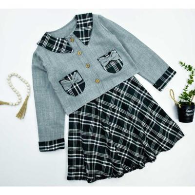 کت دامن دخترانه کشمیر رنگ طوسی کد 10939