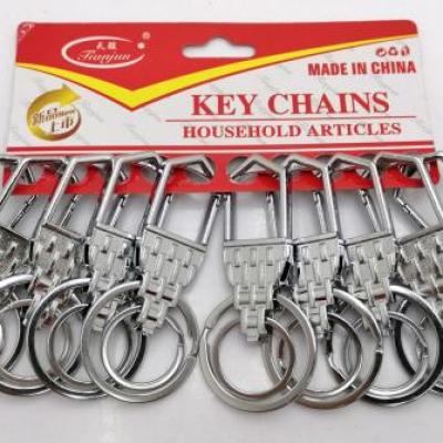 سرکلیدی استیل دو حلقه سر مثلثی طرح بند ساعت