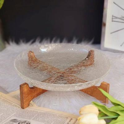 شیرینی خوری شیشه آبگز پایه چوب-158516