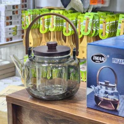 قوری پیرکس درب چوبی دودی 331