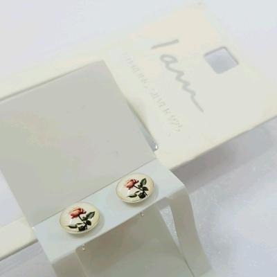 گوشواره گلگوش جنس نقره عیار 925 طرح گل رز ، کیفیت عالی نقره