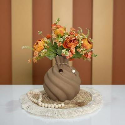 گلدان دکوری کروی مدل بافت شکیبا