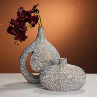 ست گلدان دکوری مارپیچ مهتاب (2 عددی)