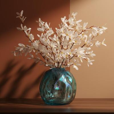 گلدان شیشه‌ای د فرم هنری (دست‌ساز)