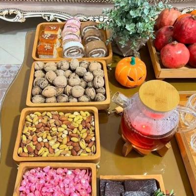 ست پنج تیکه چوبی پایه دار