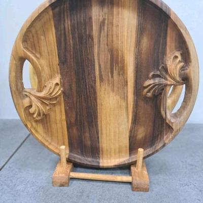 سینی چوبی،سینی چوبی دسته دار،سینی منبت