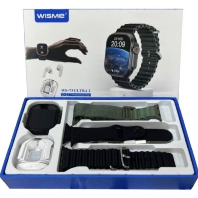 پک ساعت هوشمند ویسمی همراه با ایرپاد شیشه ای مدل wisme WS-73 Ultra2 و