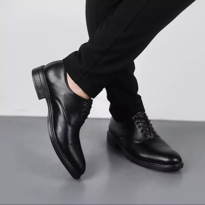 کفش مجلسی مردانه چرم طرح رویال بندی ساده، رویه چرم-151158