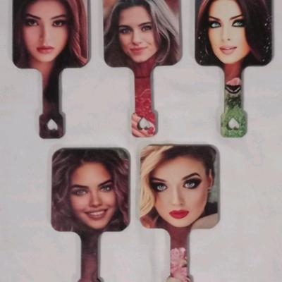 آینه کیفی چوبی دسته دار ابعاد 8*16