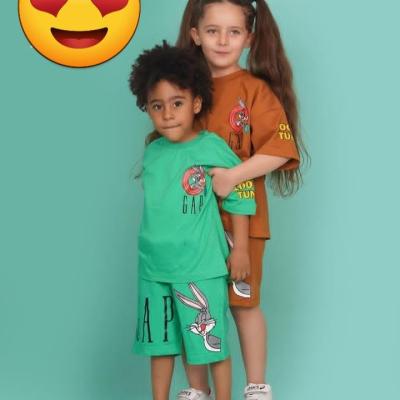 ست تیشرت و شلوارک طرح باز بانی