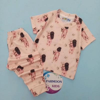 ست راحتی بچگانه طرح دختر نخ پنبه هشت ماه تا هشت سال