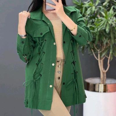 مانتو اسپرت زنانه نخ پنبه مدل مدل بند زیگزاگی جلو دکمه دار اسپرت