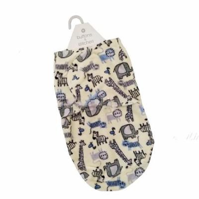 قنداق چسبی مخمل طرحدار ( کرم )