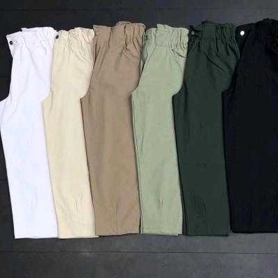 شلوار مام کتان رنگی