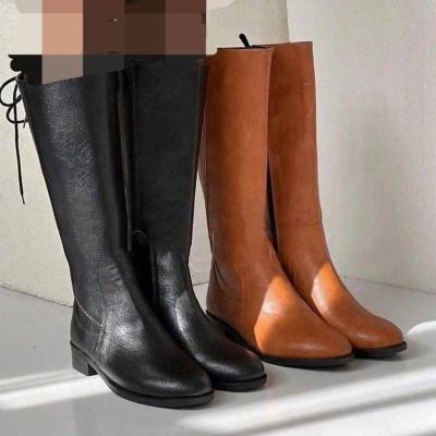 بوت ساق بلند مدل بهار جنس سوگو خارجی پشت بند دار بغل زیپ