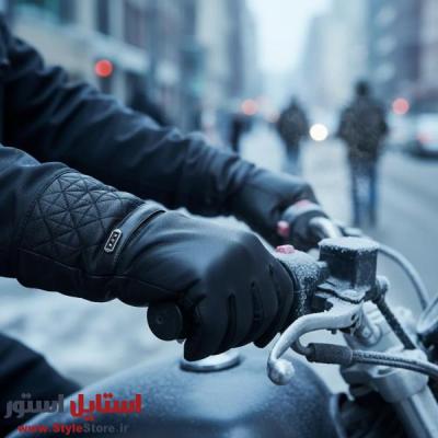 دستکش چرمی موتورسواری مدل CHA-3DOT کد 2053