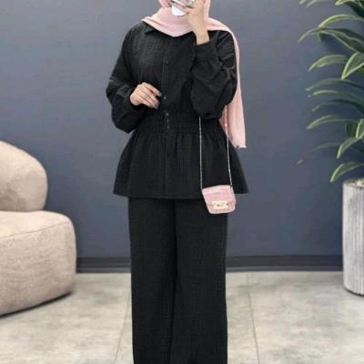 مانتو شلوار زنانه شانتون مدل بیرون پوش ست مانتو شلوار جنس مراکشی کوک دوزی شده