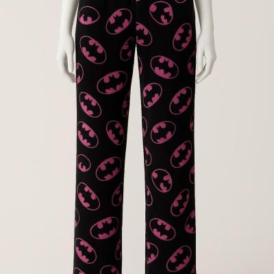 شلوار پیژامه راحتی بتمن صورتی فری سایز کمرکش