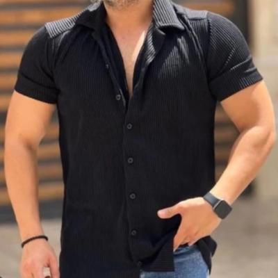 پیراهن مردانه آستین کوتاه رنگ مشکی