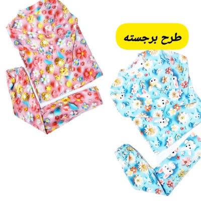 ست بلوز شلوار مخمل سه بعدی دخترانه st373