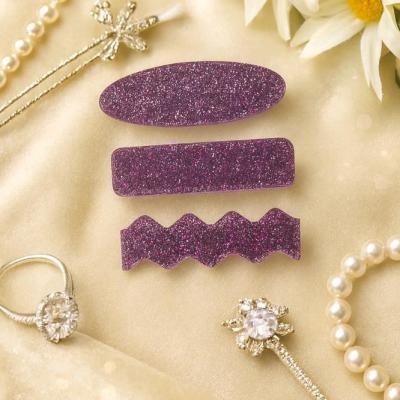 گیره رزینی بنفش اکلیلی سه تایی